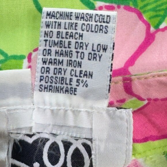 Lilly Pulitzer Pink Green Floral Print Cotton & Spandex Women's Pants Size 8 - Picture 13 of 15